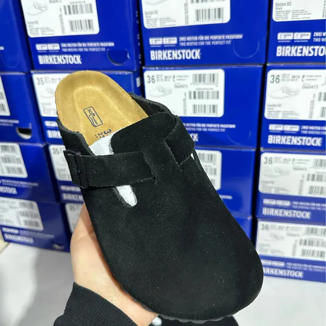 Birkenstock Boston Black Suede