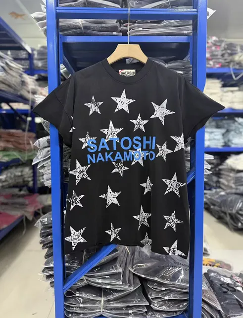 Satoshi Nakamoto Star Print Tee All-Over Star Logo