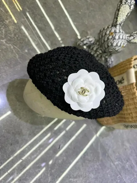 Chanel Crochet Beret Camellia Flower