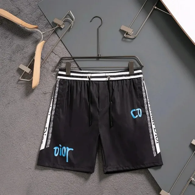 Dior Logo-Print Shorts Blue Script