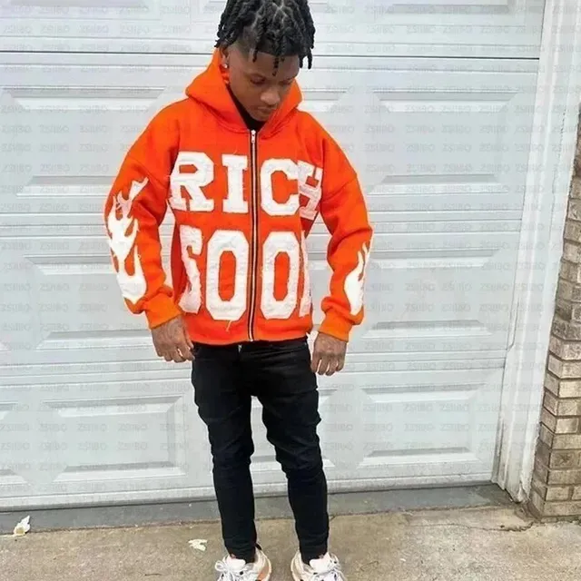 Richard Mille Zip-Up Hoodie RICH SOON Graphic