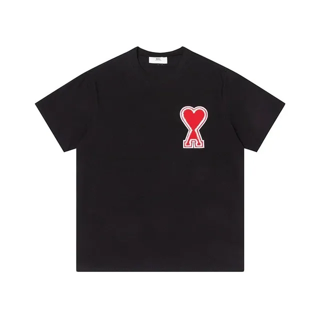 Amiri Heart Logo Tee Red Heart Embroidery