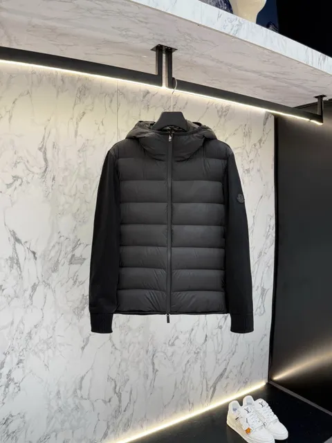 Moncler Hybrid Puffer Jacket Ribbed Sleeve