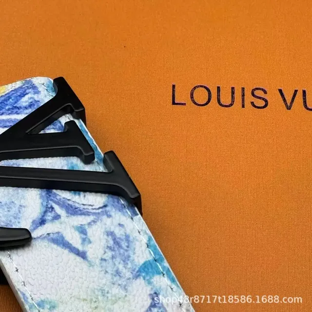 Louis Vuitton LV Belt Marbled Blue White