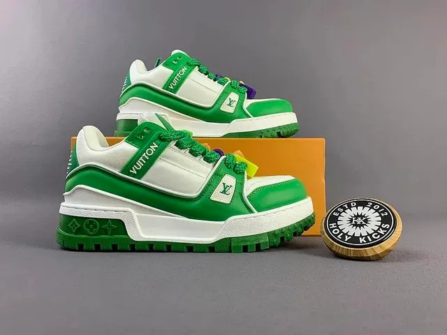 Louis Vuitton LV Trainer Green and White