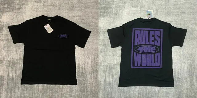 Corteiz Rules The World Tee Purple Logo