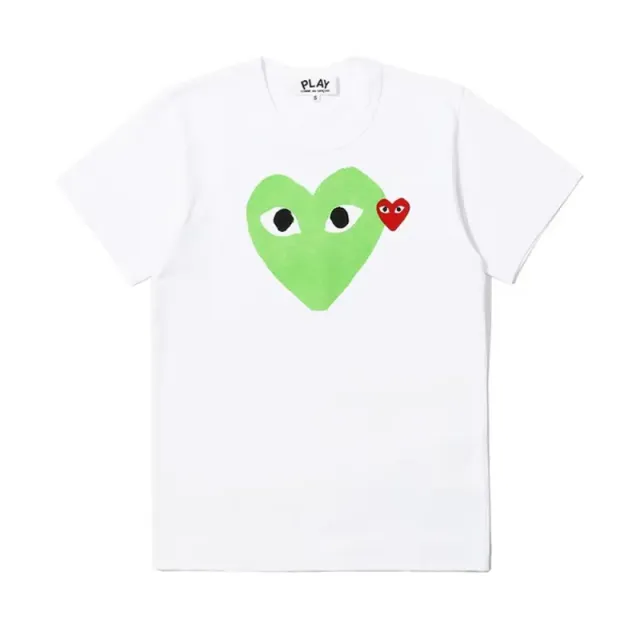 Comme des Garçons Heart T-Shirt Green Heart with Red Mini Heart