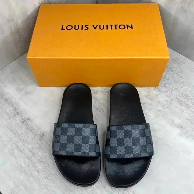 Louis Vuitton Slide Sandals Damier Graphite