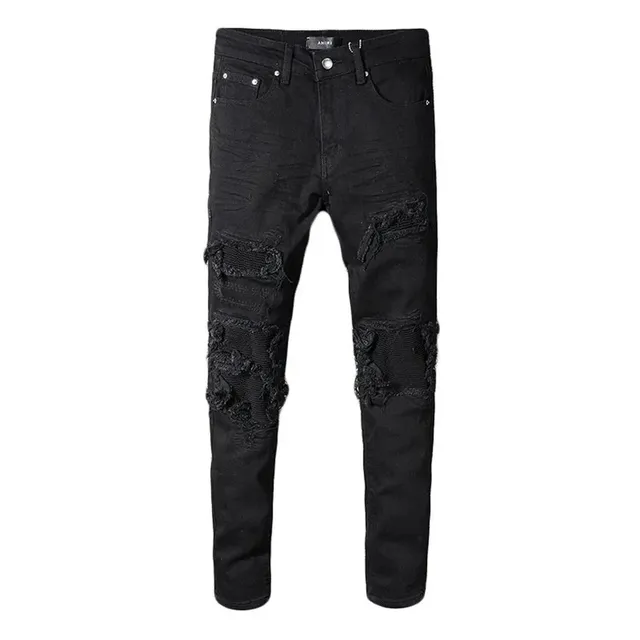 Amiri Distressed Skinny Jeans Black Ripped