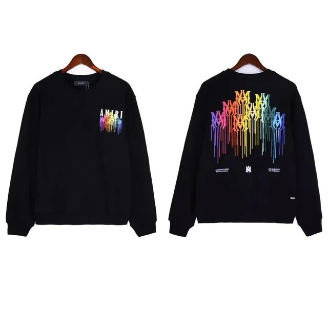 Amiri Crewneck Sweatshirt Rainbow Drip Logo