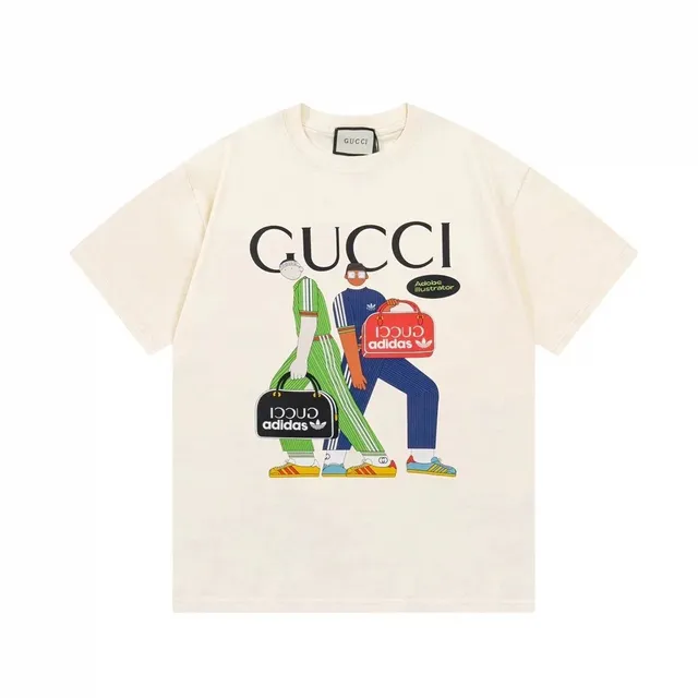 Gucci Graphic T-Shirt Adidas Illustrator Print
