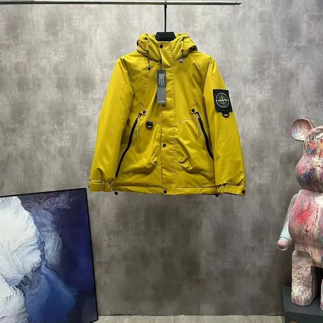 Stone Island Hooded Jacket Reflective Logo Patch
