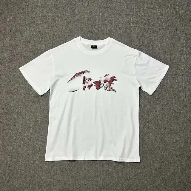 Graphic T-Shirt Red Ink Calligraphy Print