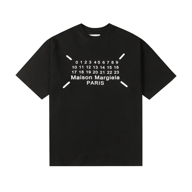 Maison Margiela Numbered Logo Tee Black with White Print