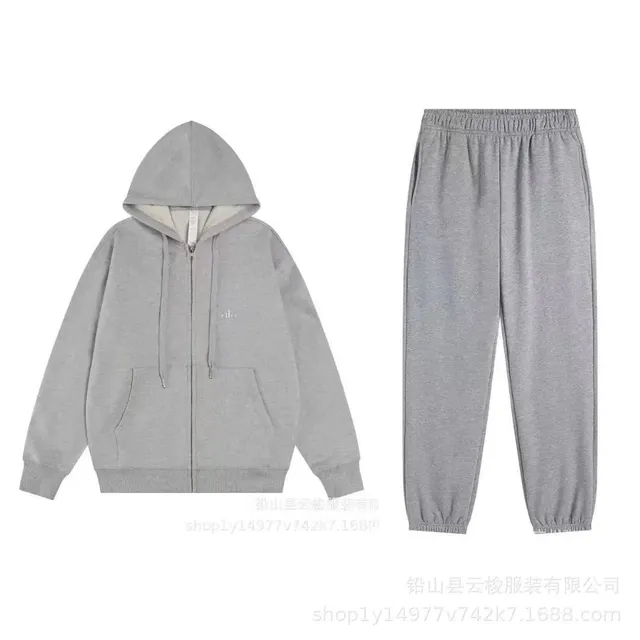 Hoodie and Joggers Set Heather Grey