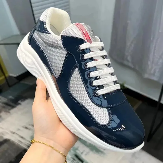 Prada Linea Rossa Sneaker Navy Patent & Mesh
