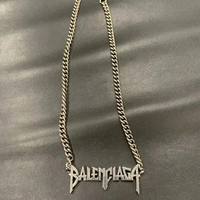 Balenciaga Logo Chain Necklace Metallic
