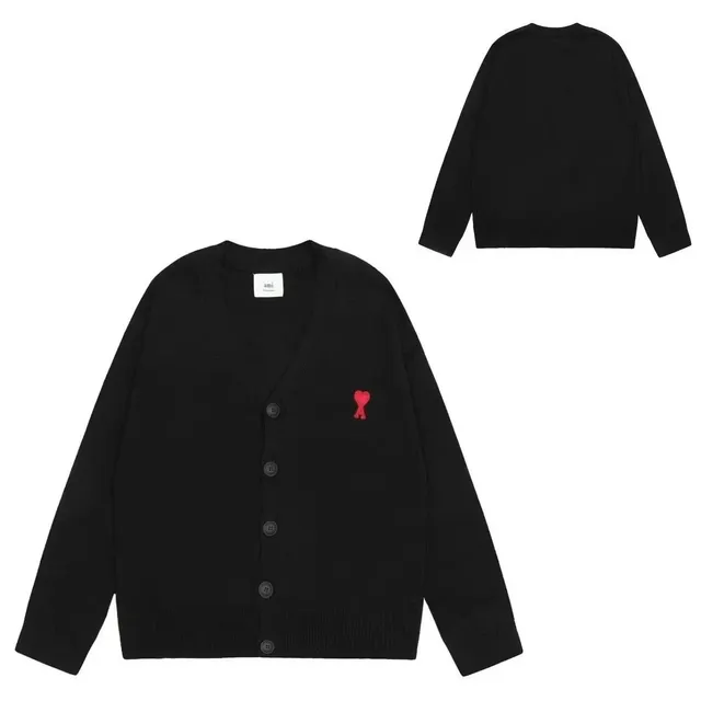 AMI Paris Cardigan Red Heart Logo