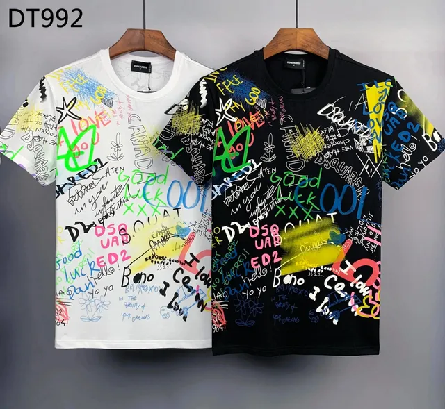 Dsquared2 Graphic Print T-Shirt Multi-Color Scribble Print