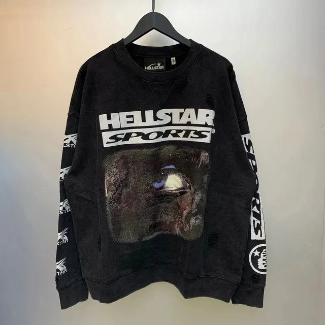 Hellstar Crewneck Sweatshirt Distressed Eye Print
