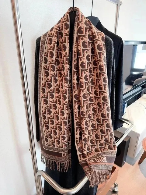 Dior Oblique Scarf Brown Beige Monogram