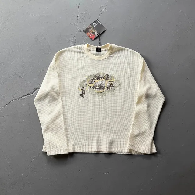 Gallery Dept. Waffle Knit Long Sleeve Embroidered Graphic