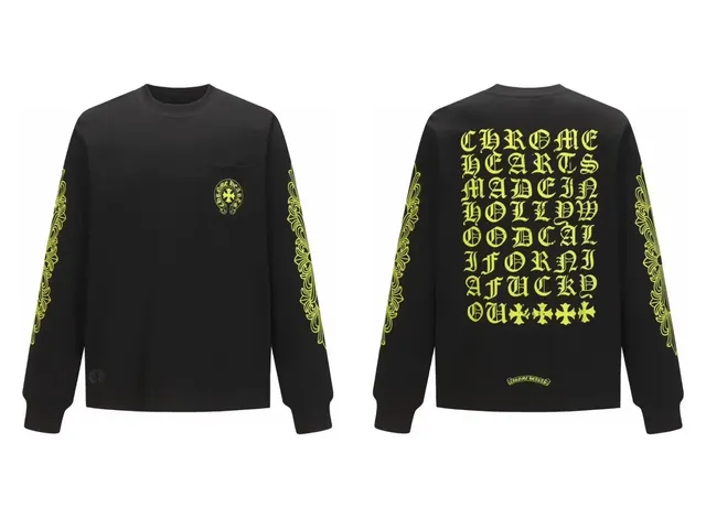 Long Sleeve Tee Chrome Hearts Script Print