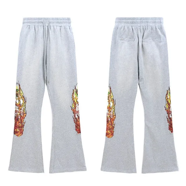 Hellstar Flared Sweatpants Flame Print