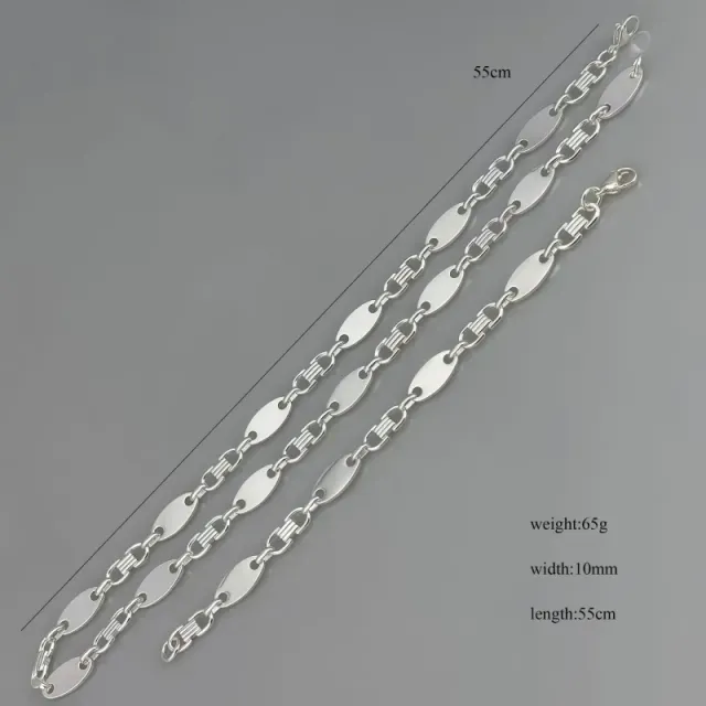 银色项链(套装)10mm*55cm