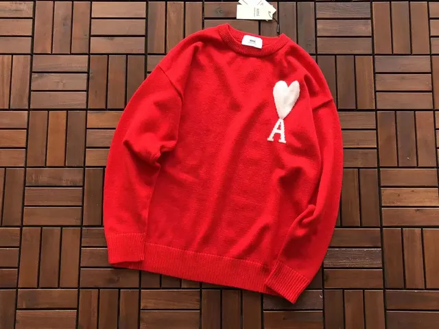 AMI Paris Heart Logo Sweater Heart with A