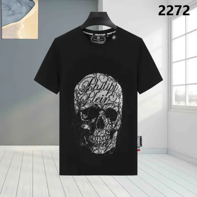 Philipp Plein Skull Graphic T-Shirt Crystal Skull Print
