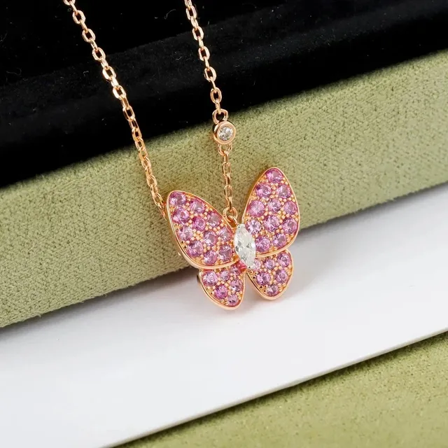 Van Cleef & Arpels Butterfly Alhambra Pink Sapphire and Diamond