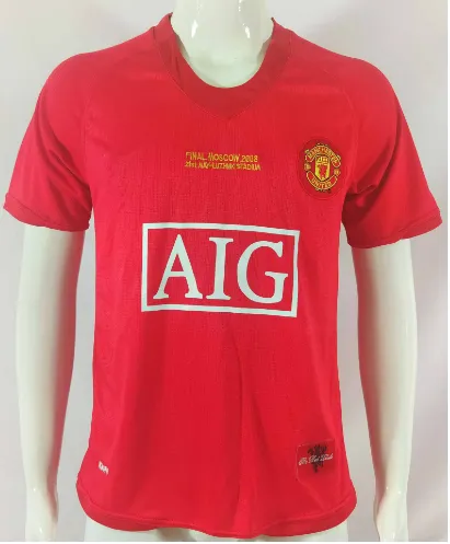 Adidas Manchester United 2008 Champions League Final Jersey AIG Sponsor