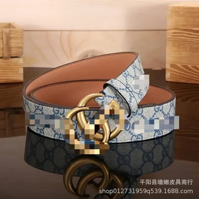 布纹白蓝色GG古金扣