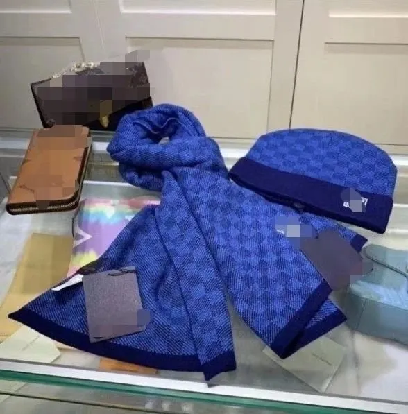 Louis Vuitton Scarf and Beanie Set Damier Azur