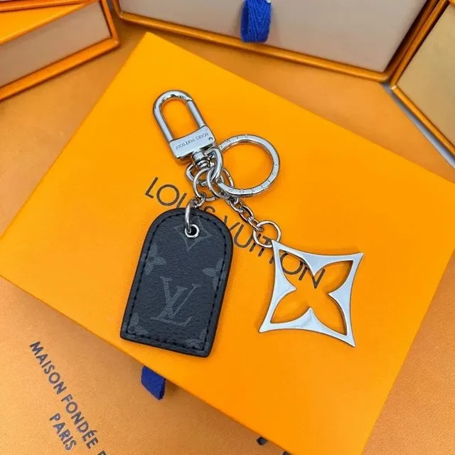 Louis Vuitton Key Holder Monogram Eclipse with Metal Logo