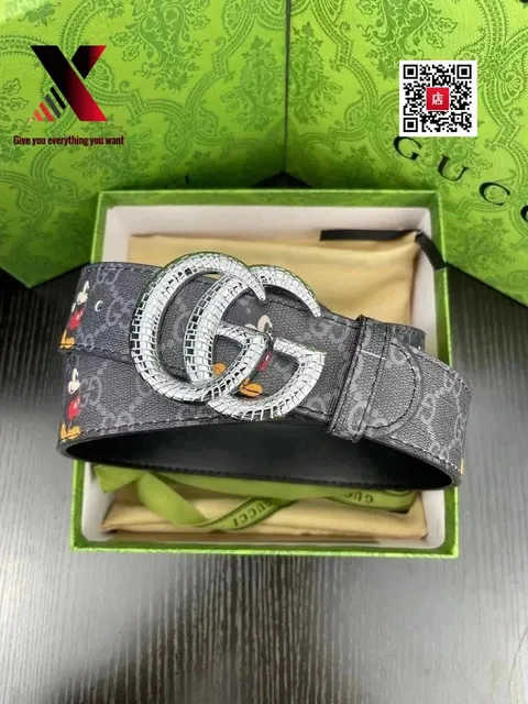 Gucci × Disney Horsebit Belt Mickey Mouse Print