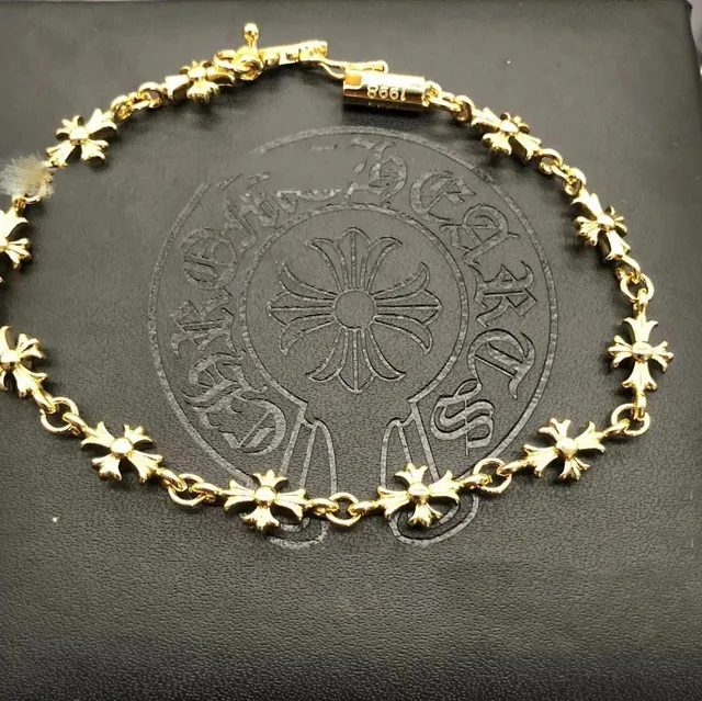 Chrome Hearts Cross Bracelet Gold十字花链