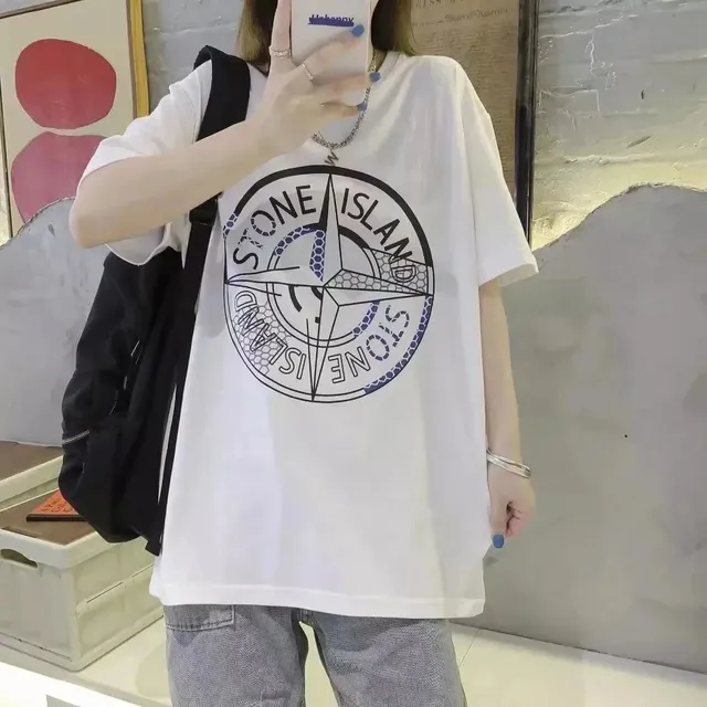 Stone Island Compass Logo Tee Purple Compass Print
