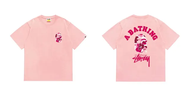 BAPE × Stüssy Short-Sleeve T-Shirt Camouflage Ape Head Print