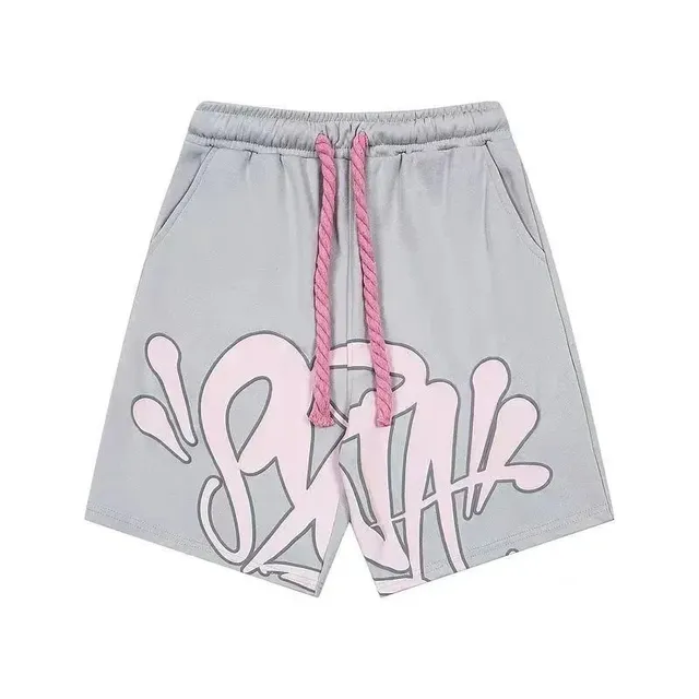Graffiti Print Shorts Pink Outline Logo