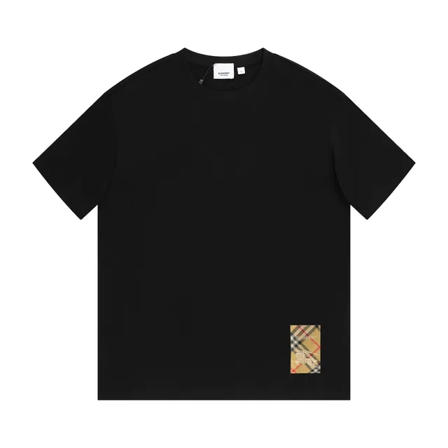 Burberry Logo Patch T-Shirt Check Print Patch