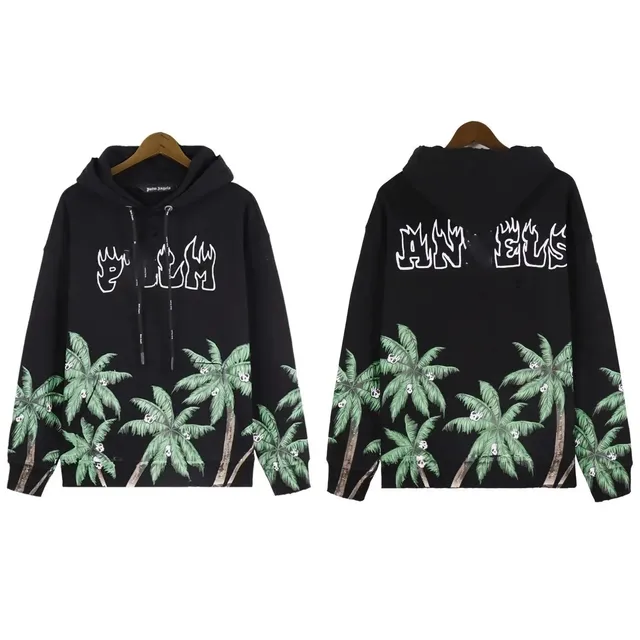 Palm Angels Hoodie Palm Tree Print