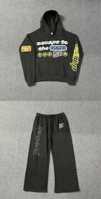 Corteiz Hoodie and Joggers Set Escape to the Future Patch