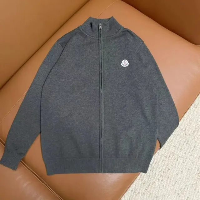 Moncler Zip-Up Knit Sweater Classic Logo