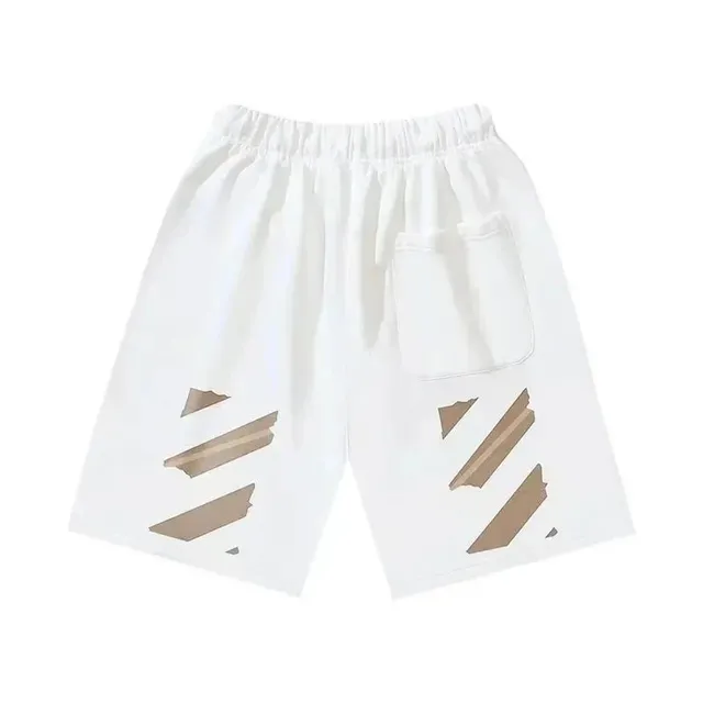 Off-White Diagonal Stripe Shorts Taped Detail