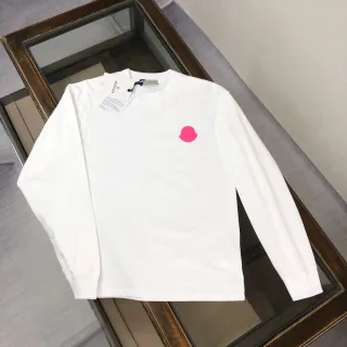 Moncler Long-Sleeve Tee Pink Logo