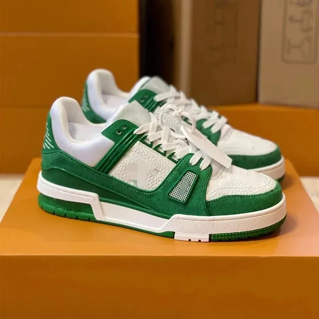 Louis Vuitton Trainer Green and White