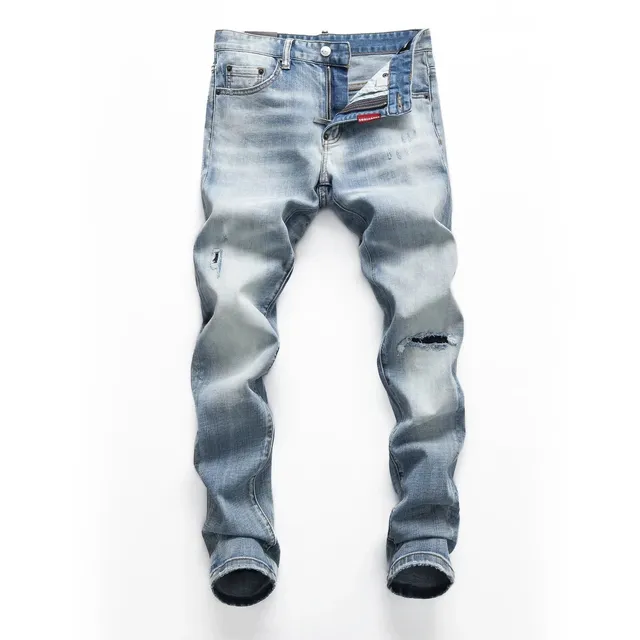 Dsquared2 Distressed Slim Fit Jeans Light Wash with Rips