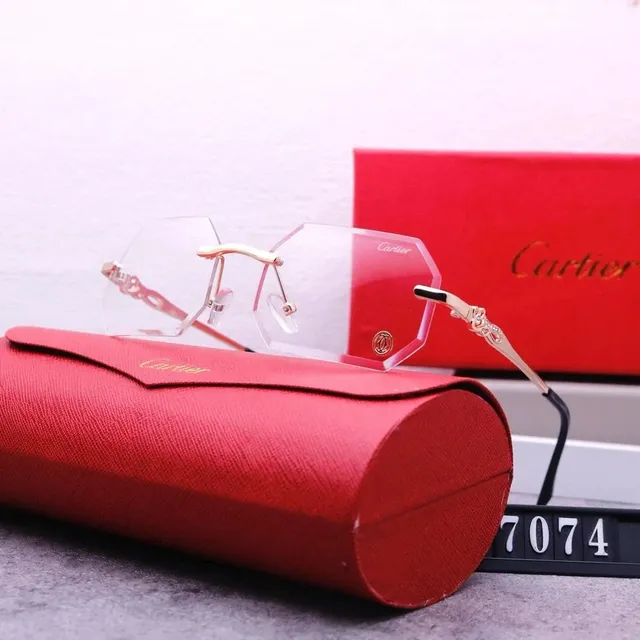 Cartier Juste un Clou Rimless Glasses Gold Frame with Clear Lenses
